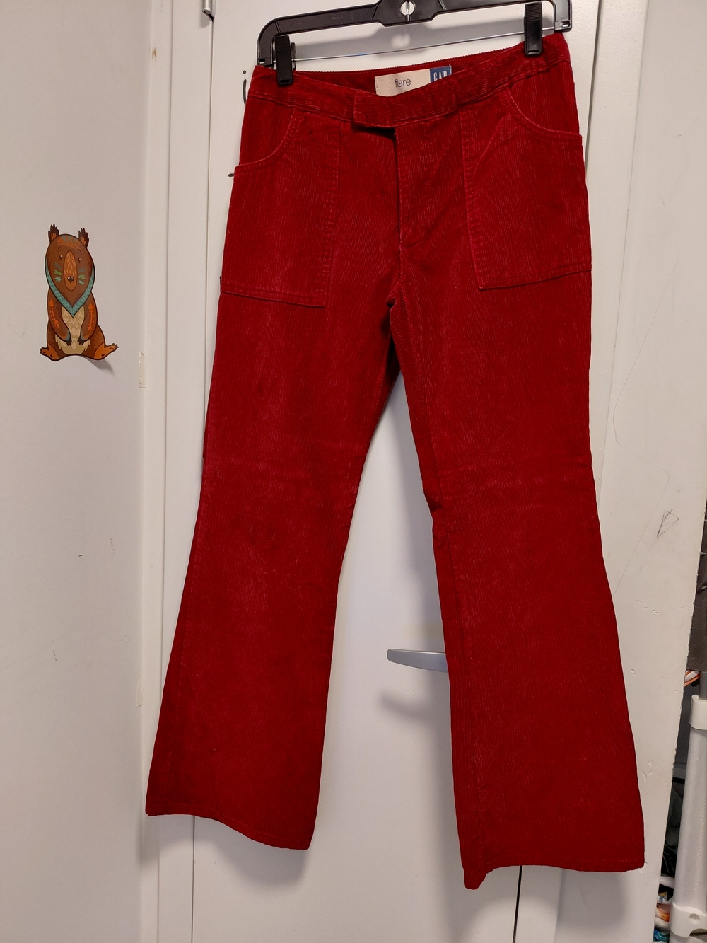GAP Women's Red Corduroy Wide-Leg Jeans